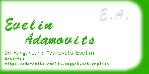 evelin adamovits business card